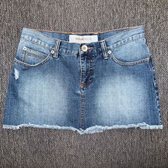 Mossimo Denim‎ Women’s Denim Distressed Mini Skirt Size 7 - Picture 1 of 9